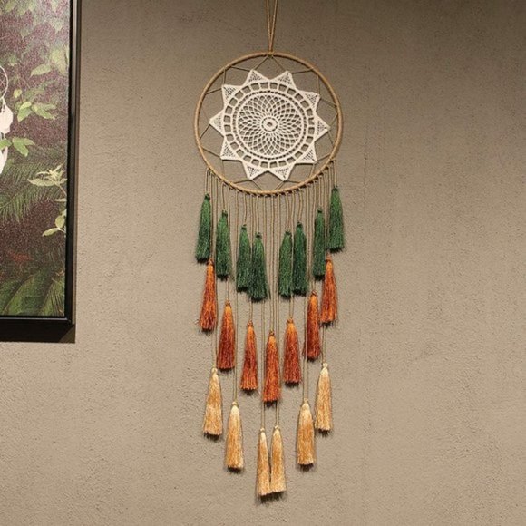 Urban Outfitters Other - UO Feather Green Boho Dream Catcher Wall Hanging